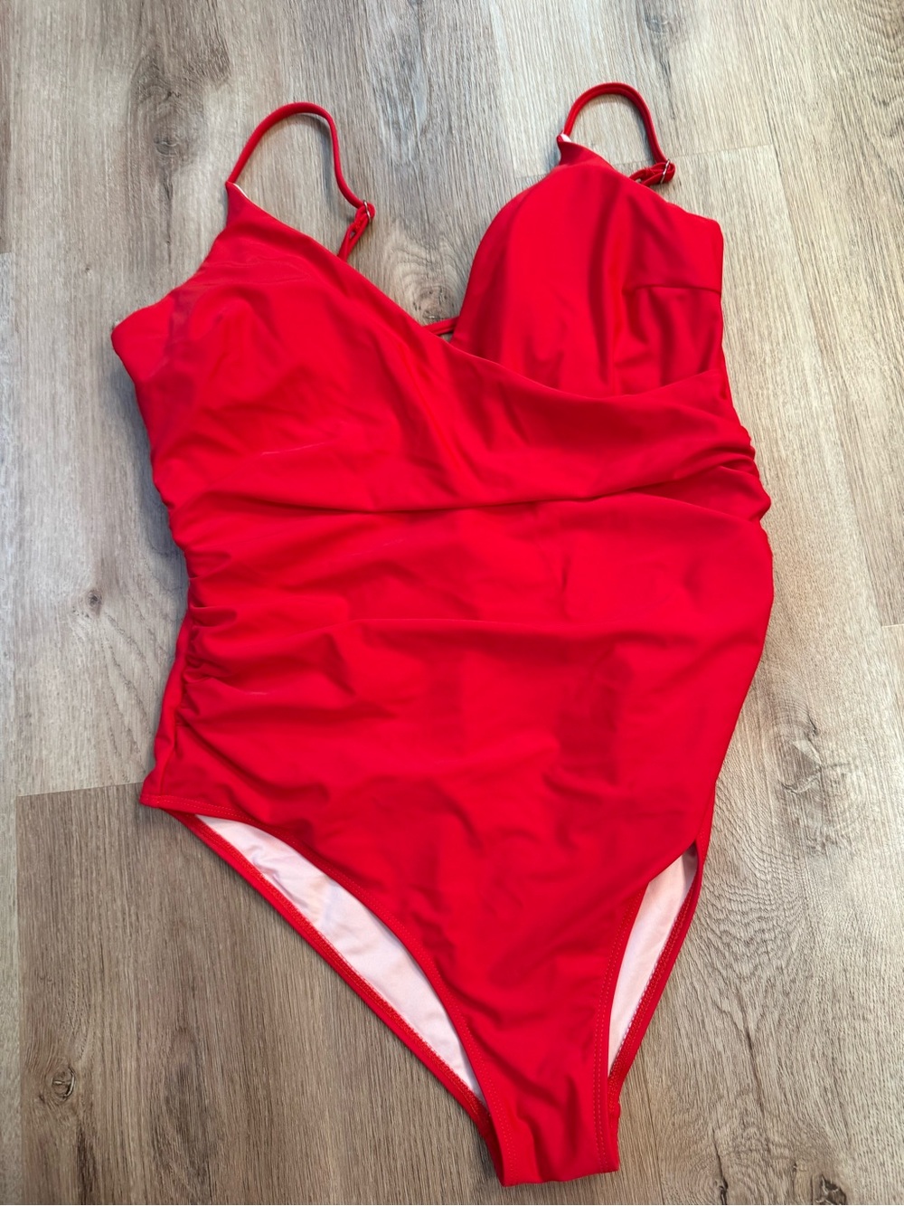 Red womens One-Piece Swimsuit - Classic Solid XL
